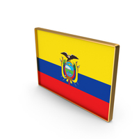 Ecuador Colombia Country Flag In Rectangle Golden Frame PNG & PSD Images