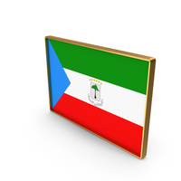 Equatorial Guinea Country Flag In Rectangle Golden Frame PNG & PSD Images
