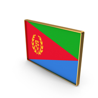 Eritrea Country Flag In Rectangle Golden Frame PNG & PSD Images