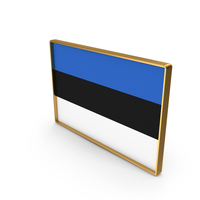 Estonia Country Flag In Rectangle Golden Frame PNG & PSD Images