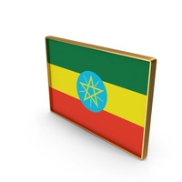 Ethiopia Country Flag In Rectangle Golden Frame PNG & PSD Images