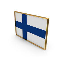 Finland Country Flag In Rectangle Golden Frame PNG & PSD Images