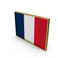 France Country Flag In Rectangle Golden Frame PNG & PSD Images