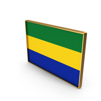 Gabon Country Flag In Rectangle Golden Frame PNG & PSD Images