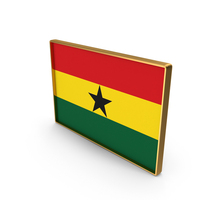 Ghana Country Flag In Rectangle Golden Frame PNG & PSD Images