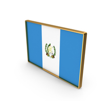 Guatemala Country Flag In Rectangle Golden Frame PNG & PSD Images