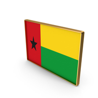 Guinea Bissau Country Flag In Rectangle Golden Frame PNG & PSD Images