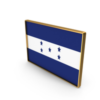Honduras Country Flag In Rectangle Golden Frame PNG & PSD Images