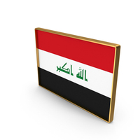Iraq Country Flag In Rectangle Golden Frame PNG & PSD Images