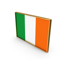 Ireland Country Flag In Rectangle Golden Frame PNG & PSD Images