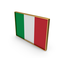 Italy Country Flag In Rectangle Golden Frame PNG & PSD Images