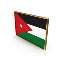 Jordan Country Flag In Rectangle Golden Frame PNG & PSD Images