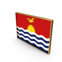 Kiribati Country Flag In Rectangle Golden Frame PNG & PSD Images