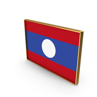Laos Country Flag In Rectangle Golden Frame PNG & PSD Images