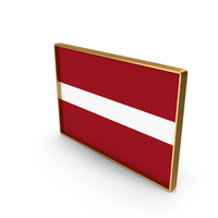 Latvia Country Flag In Rectangle Golden Frame PNG & PSD Images