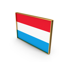Luxembourg Country Flag In Rectangle Golden Frame PNG & PSD Images