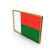 Madagascar Country Flag In Rectangle Golden Frame PNG & PSD Images