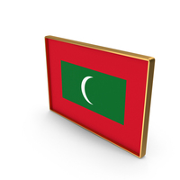 Maldives Country Flag In Rectangle Golden Frame PNG & PSD Images