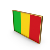 Mali Country Flag In Rectangle Golden Frame PNG & PSD Images