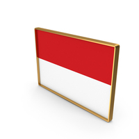Monaco Country Flag In Rectangle Golden Frame PNG & PSD Images
