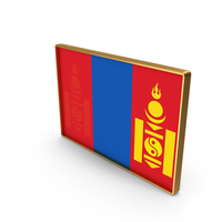 Mongolia Country Flag In Rectangle Golden Frame PNG & PSD Images