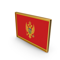 Montenegro Country Flag In Rectangle Golden Frame PNG & PSD Images