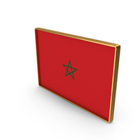 Morocco Country Flag In Rectangle Golden Frame PNG & PSD Images