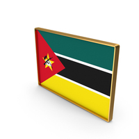 Mozambique Country Flag In Rectangle Golden Frame PNG & PSD Images