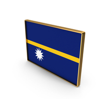Nauru Country Flag In Rectangle Golden Frame PNG & PSD Images
