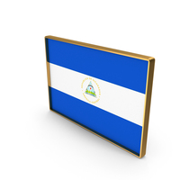 Nicaragua Country Flag In Rectangle Golden Frame PNG & PSD Images
