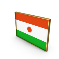 Niger Country Flag In Rectangle Golden Frame PNG & PSD Images