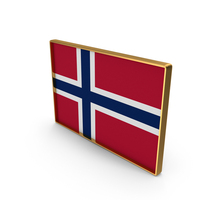 Norway Country Flag In Rectangle Golden Frame PNG & PSD Images