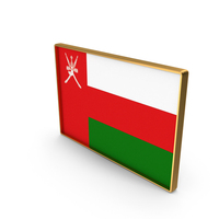 Oman Country Flag In Rectangle Golden Frame PNG & PSD Images