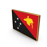 Papua New Guinea Country Flag In Rectangle Golden Frame PNG & PSD Images