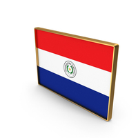 Paraguay Country Flag In Rectangle Golden Frame PNG & PSD Images