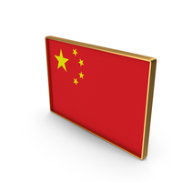 China Country Flag In Rectangle Golden Frame PNG & PSD Images