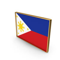 Philippines Country Flag In Rectangle Golden Frame PNG & PSD Images