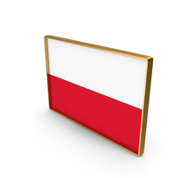 Poland Country Flag In Rectangle Golden Frame PNG & PSD Images