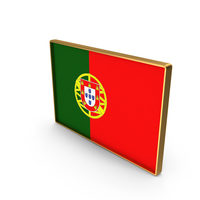 Portugal Country Flag In Rectangle Golden Frame PNG & PSD Images