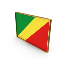 Republic of the Congo Country Flag In Rectangle Golden Frame PNG & PSD Images