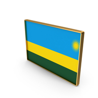 Rwanda Country Flag In Rectangle Golden Frame PNG & PSD Images