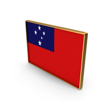 Samoa Country Flag In Rectangle Golden Frame PNG & PSD Images
