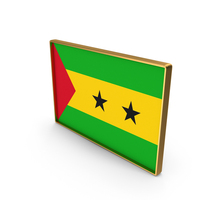 Sao Tome And Principe Country Flag In Rectangle Golden Frame PNG & PSD Images