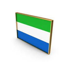 Sierra Leone Country Flag In Rectangle Golden Frame PNG & PSD Images