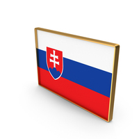 Slovakia Country Flag In Rectangle Golden Frame PNG & PSD Images