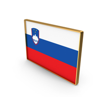Slovenia Country Flag In Rectangle Golden Frame PNG & PSD Images