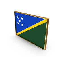 Solomon Country Flag In Rectangle Golden Frame PNG & PSD Images