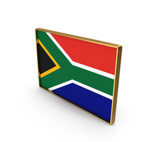 South Africa Country Flag In Rectangle Golden Frame PNG & PSD Images