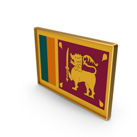Sri Lanka Country Flag In Rectangle Golden Frame PNG & PSD Images