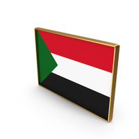 Sudan Country Flag In Rectangle Golden Frame PNG & PSD Images